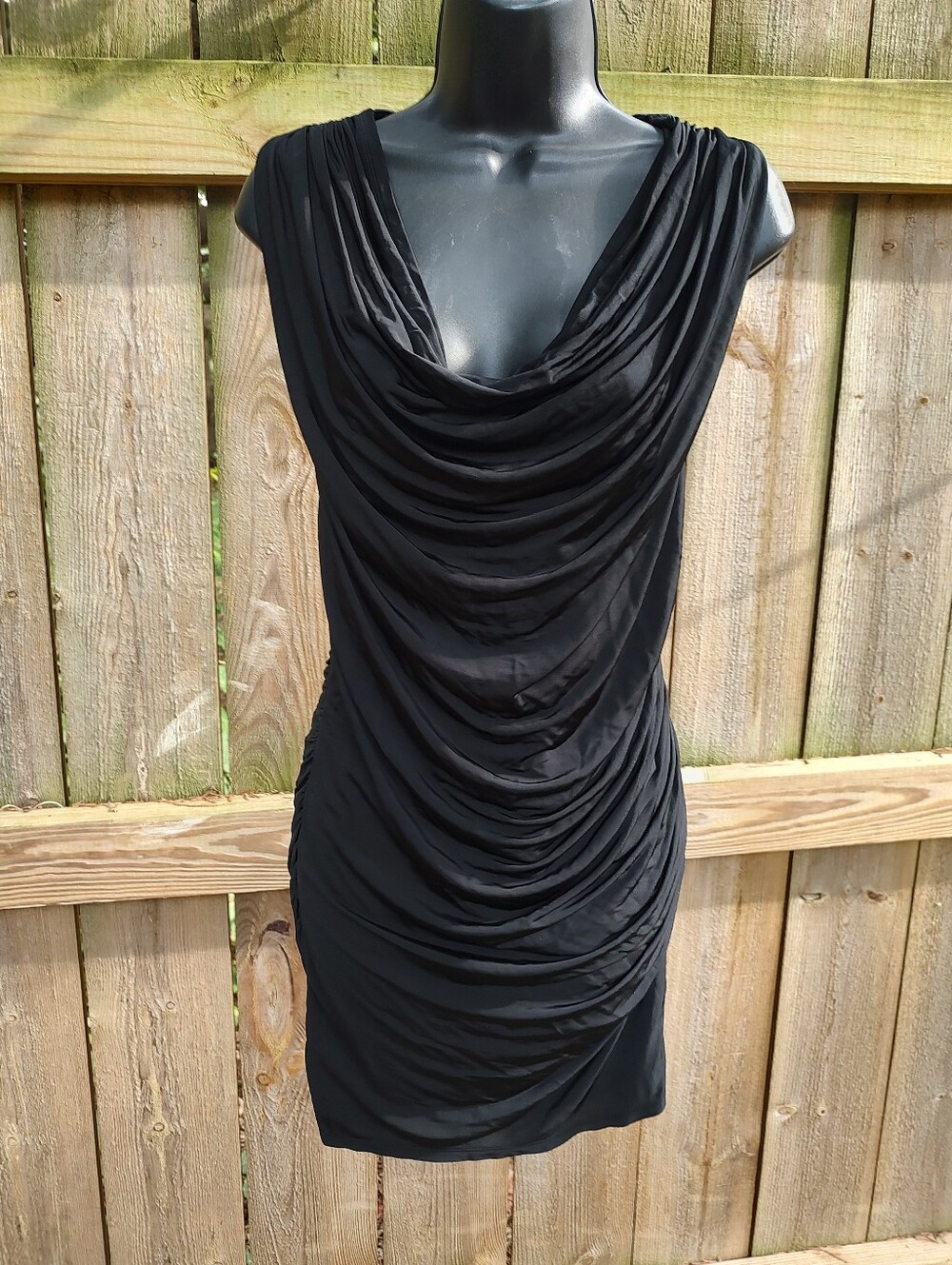 🏵️ Ramy Brook Black Ruched Luxury Classy Draped Elegant Glam Mini Dress XS